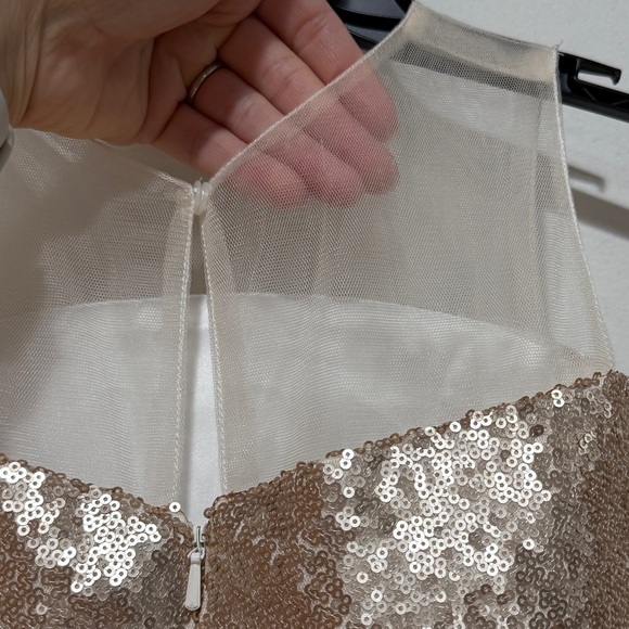 Monbebe Lagos Girl Gold Sequin Tulle Dress 4 Puffy Princess Flower Girl Birthday - Picture 9 of 9